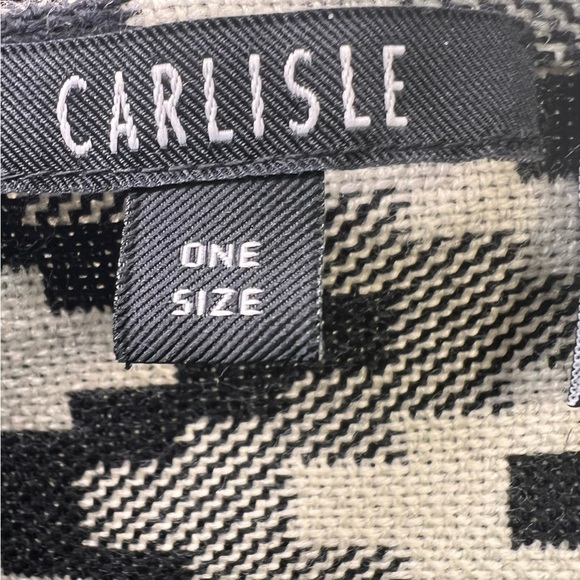 Carlisle 100% Wool Chevron Black & Grey Faux Fur Scarf - Picture 10 of 10